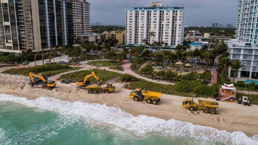 Construction activities near the Miami Beach